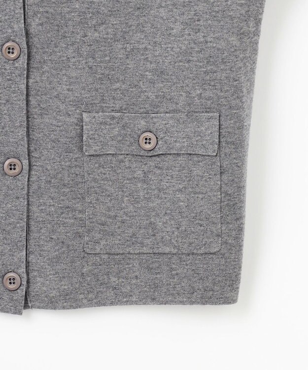J.PRESS LADIES L 【WEB限定・洗える】WORSTED WOOL クルーネック カーディガン 【WEB限定】トップグレー系