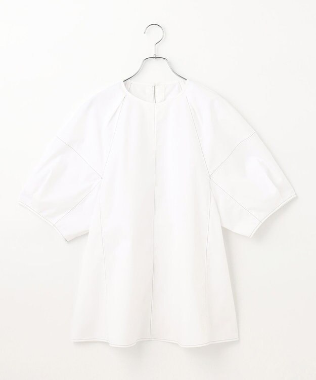 #Newans 【イージーケア】ラグランスリーブステッチブラウス ホワイト系