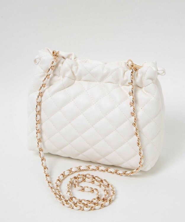 WEGO サイドリボンキルティングショルダー ホワイト