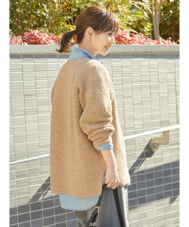 AMERICAN HOLIC ミックスヤーンカフタンニットプルオーバー Beige