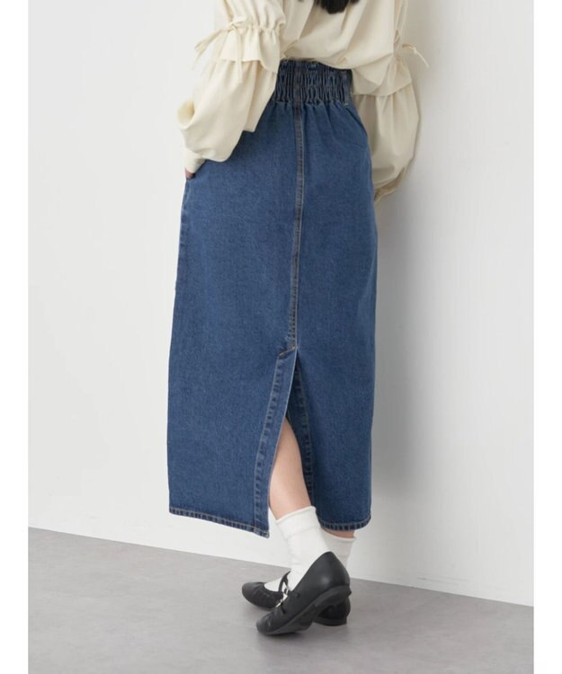 earth music&ecology ナローデニムスカート Medium Indigo
