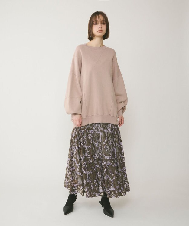 GRACE CONTINENTAL ピグメントスエットトップ ピンク