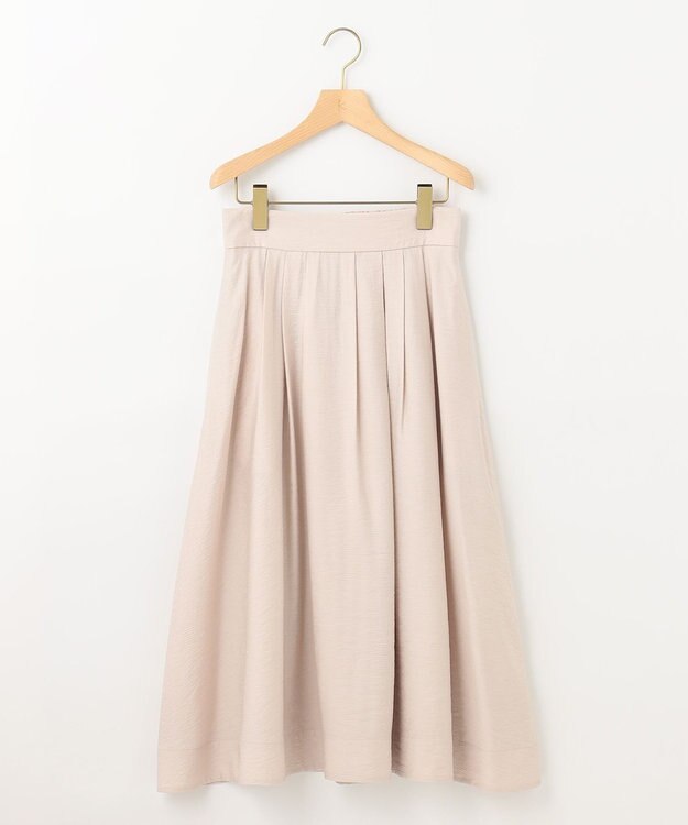 組曲 【セットアップ対応・ウエストゴム仕様】ニュアンスシフォン スカート ベージュ系