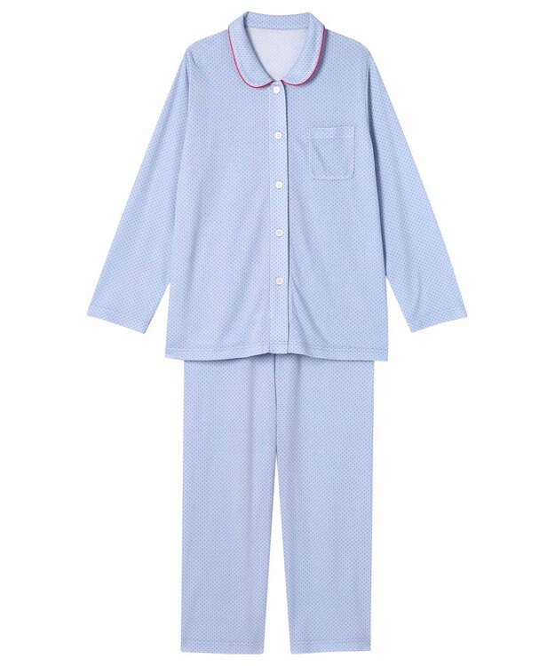 Wing パジャマ 長袖 長ズボン 吸放湿性(本体) レディース EP7042 ウイング／ワコール サックス