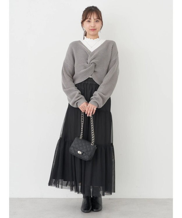 earth music&ecology テレコリブメローハイネックインナー Off White