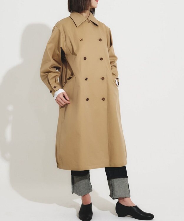 muuc 花粉シールドコート〈国産・綿100%天然素材〉〈ユニセックス・大きいサイズあり〉〈3シーズン〉〈モダンなコクーンシルエット〉 ベージュ