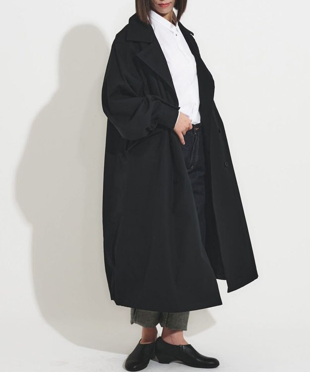 muuc 花粉シールドコート〈国産・綿100%天然素材〉〈ユニセックス・大きいサイズあり〉〈3シーズン〉〈モダンなコクーンシルエット〉 ブラック
