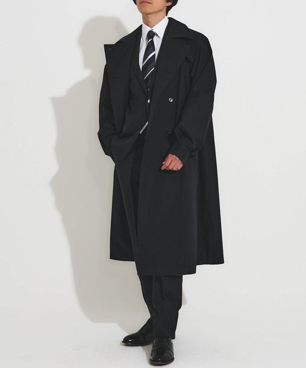 muuc 花粉シールドコート〈国産・綿100%天然素材〉〈ユニセックス・大きいサイズあり〉〈3シーズン〉〈モダンなコクーンシルエット〉 ブラック