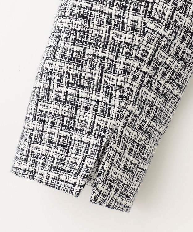 ANY ファンシーラメツイード ノーカラージャケット ホワイト系3