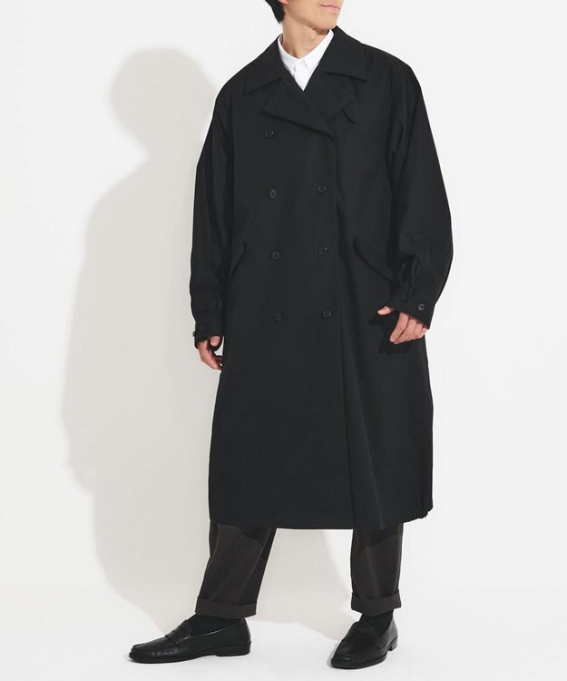 muuc 花粉シールドコート〈国産・綿100%天然素材〉〈ユニセックス・大きいサイズあり〉〈3シーズン〉〈モダンなコクーンシルエット〉 ブラック