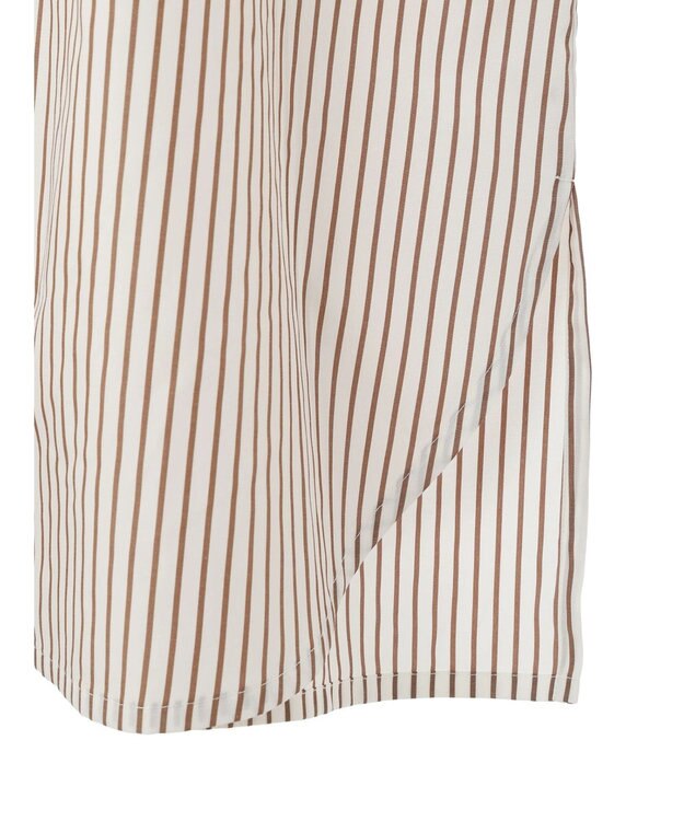 earth music&ecology ボウタイシャツワンピース Stripe Brown