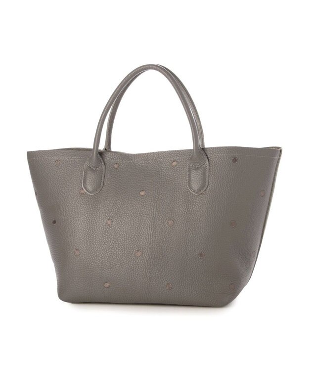 UNBILLION ペルケ perche / 牛革ドット刺繍トートバッグ GY