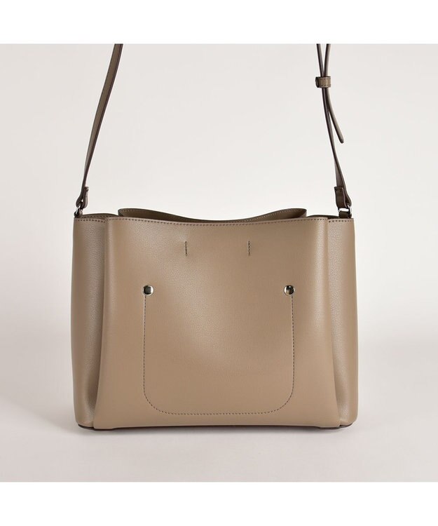 LA BAGAGERIE シンプルショルダーバッグ グレー