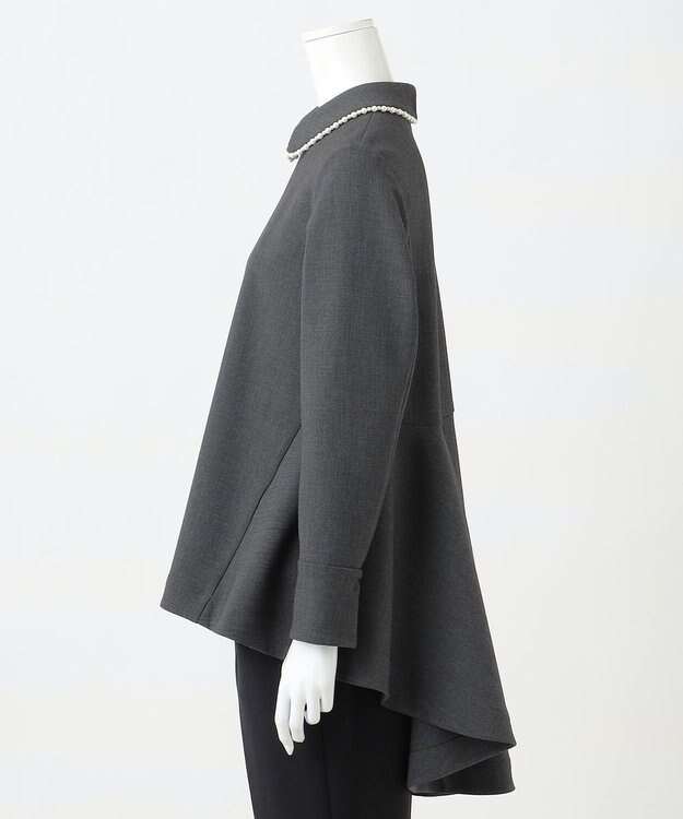 23区 【R(アール)】ダブルクロス パールカラーシャツブラウス グレー系