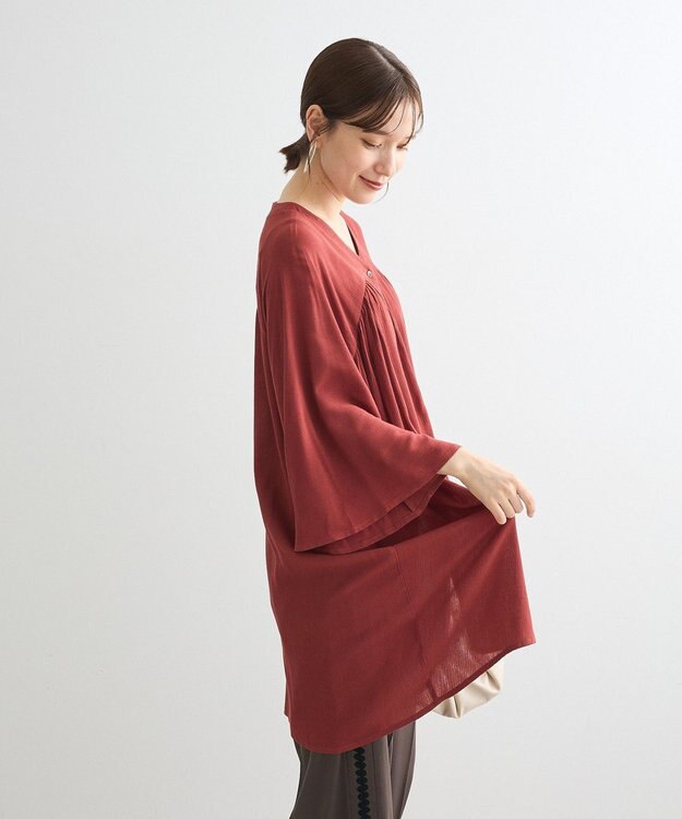 Green Parks クレープチュニック Brick Red