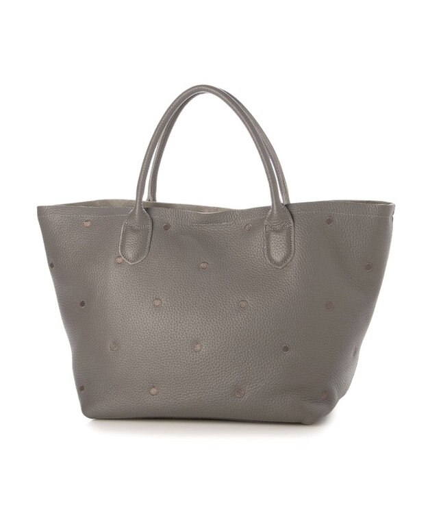 UNBILLION ペルケ perche / 牛革ドット刺繍トートバッグ GY