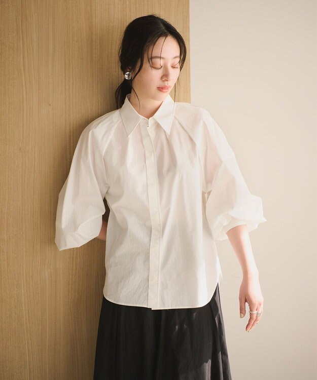 #Newans ボリュームスリーブシャツ ホワイト系