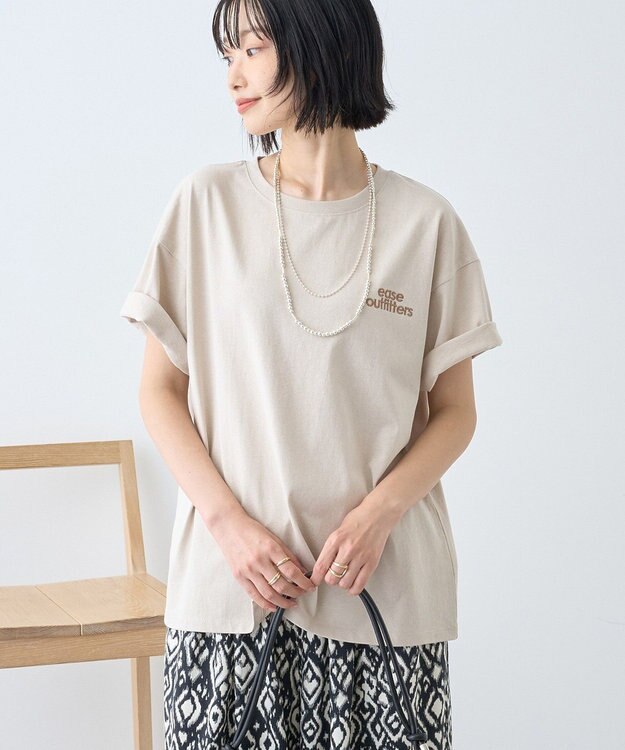 AMERICAN HOLIC 刺繍&フォトプリントTシャツ Beige