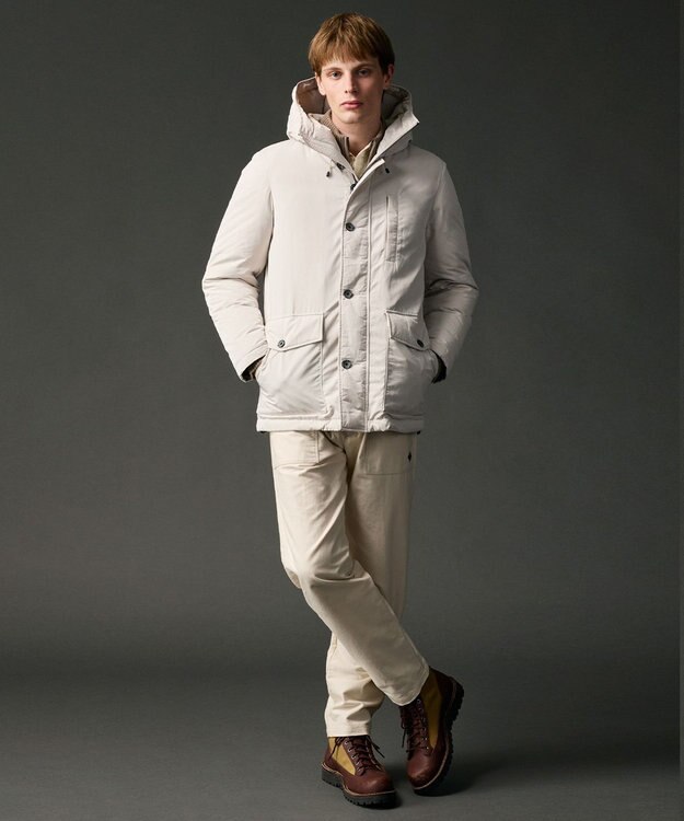 JOSEPH ABBOUD MOUNTAIN 【JAPANファブリック/ストレッチ】ストレッチライトモールスキンベイカー パンツ アイボリー系