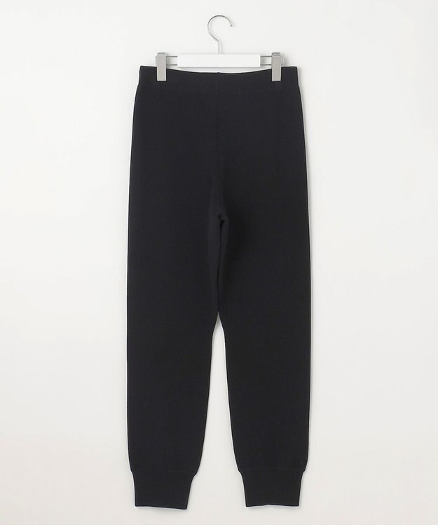 自由区 【セットアップ対応・洗える】レーヨンストレッチニットジョグ パンツ ブラック