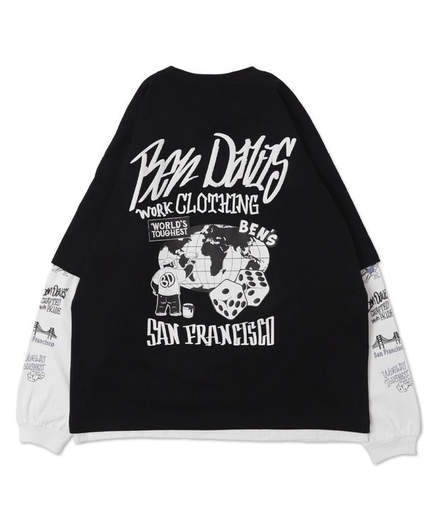 WEGO 【ユニセックス着用ITEM】別注BENDAVISアンサンブルグラフィックT ブラック