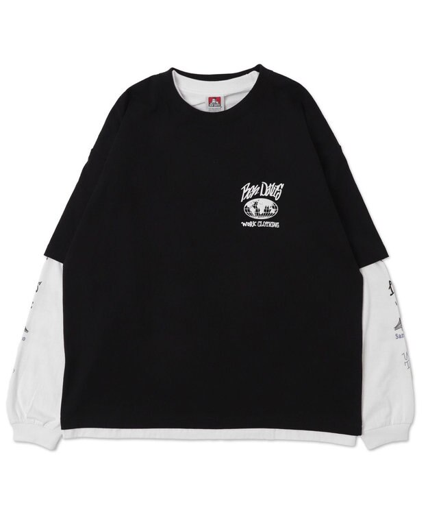 WEGO 【ユニセックス着用ITEM】別注BENDAVISアンサンブルグラフィックT ブラック