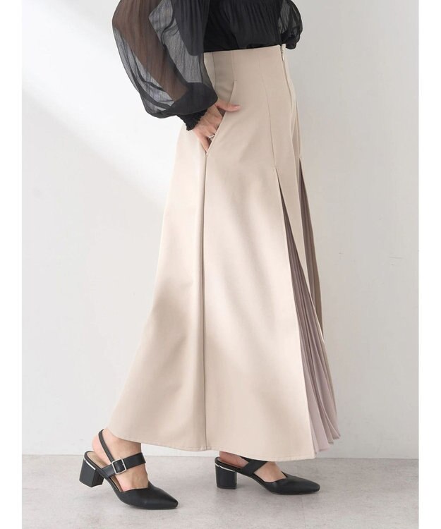 earth music&ecology マチプリーツスカート Beige