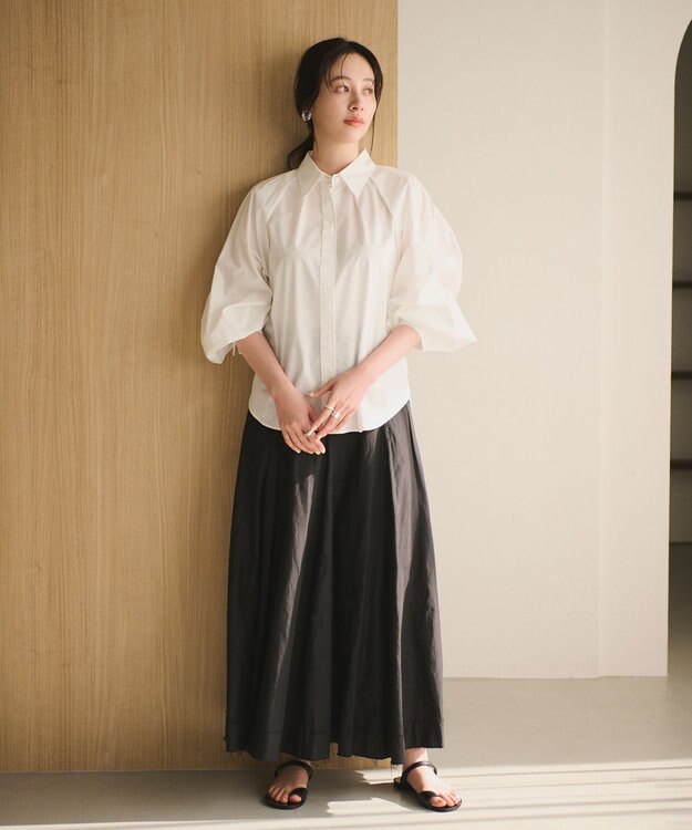 #Newans ボリュームスリーブシャツ ホワイト系