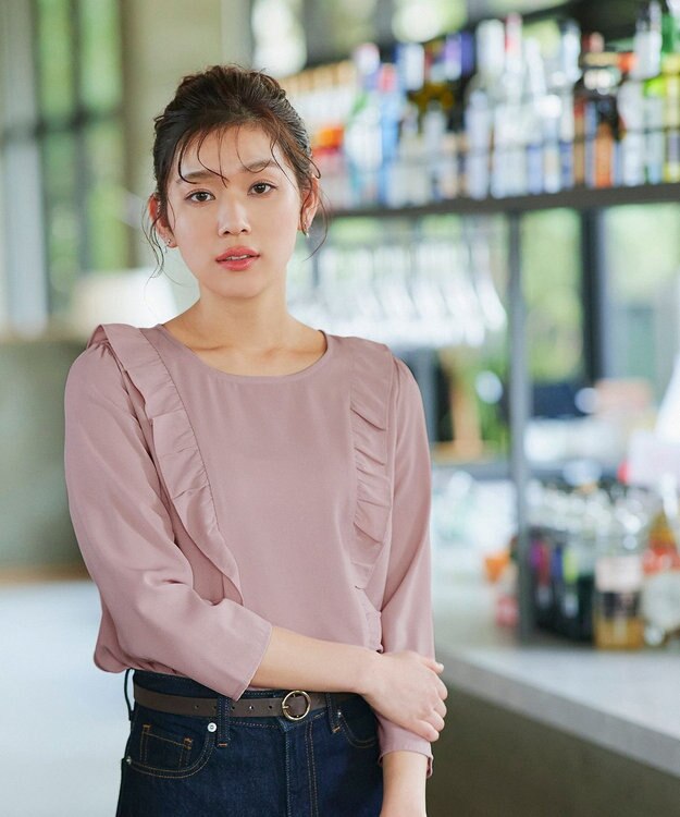 Tiaclasse 【洗える】フリルブラウス ピンク