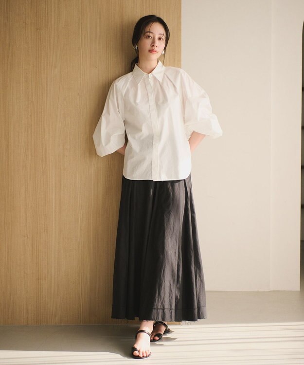 #Newans ボリュームスリーブシャツ ホワイト系