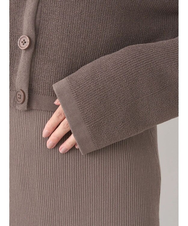 earth music&ecology ＳＥＴ２点襟付きカーディガン＋ニットワンピース Mocha