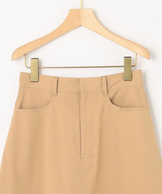 組曲 【ストレッチ・イージーケア】ハイウエストチノ スカート ベージュ系