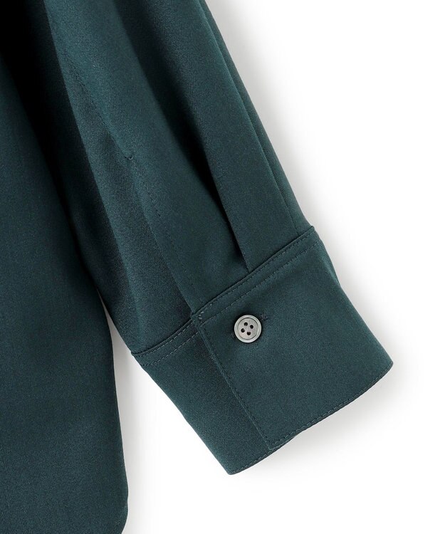 23区 【滝沢眞規子さん着用/洗える】メリノウールサテン 2WAYドルマンスリーブシャツ グリーン系