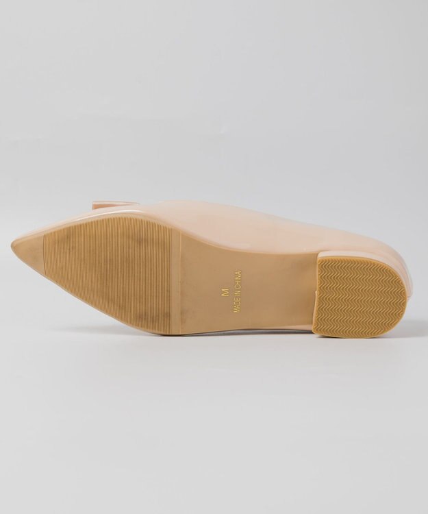 BONTRE 【PRECIEUX JOUET/プレシュウジュエ】ポインテッドリボンパンプス ベージュ