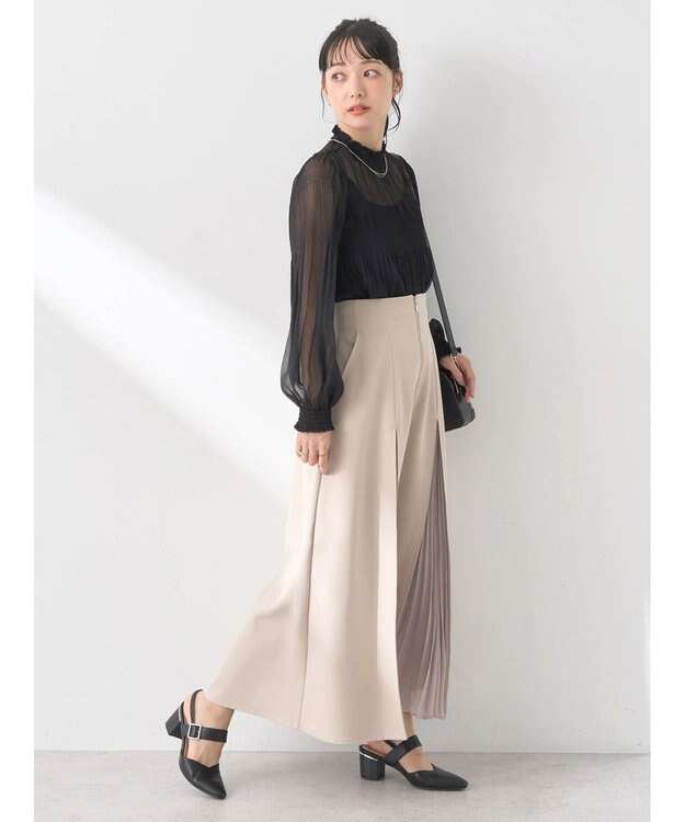 earth music&ecology マチプリーツスカート Beige