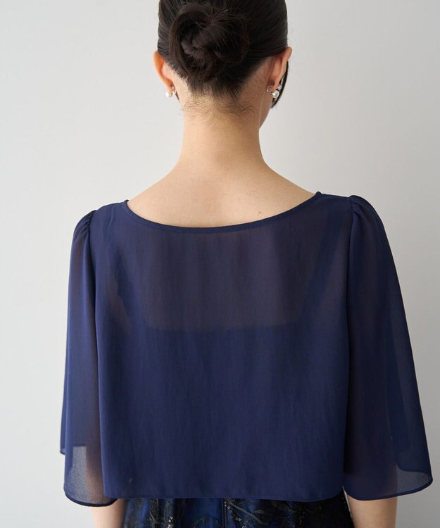 YECCA VECCA 【2点SET】フラワー柄スパンコール刺繍ドレス Navy