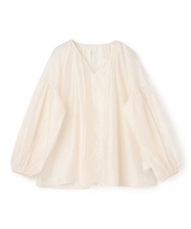 UNFILO シアーギャザーブラウス オフ