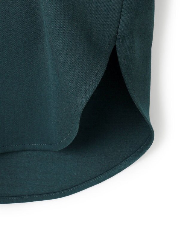 23区 【滝沢眞規子さん着用/洗える】メリノウールサテン 2WAYドルマンスリーブシャツ グリーン系