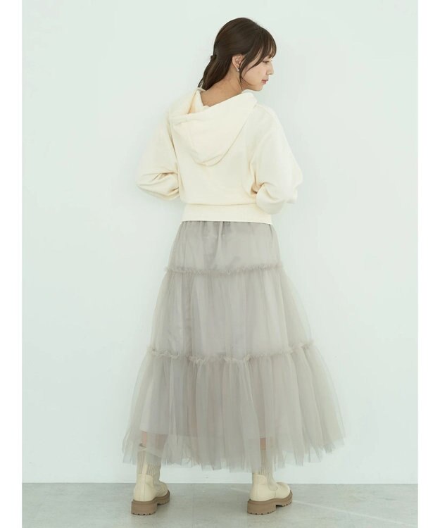 earth music&ecology 裏毛ＺＩＰパーカー Ivory