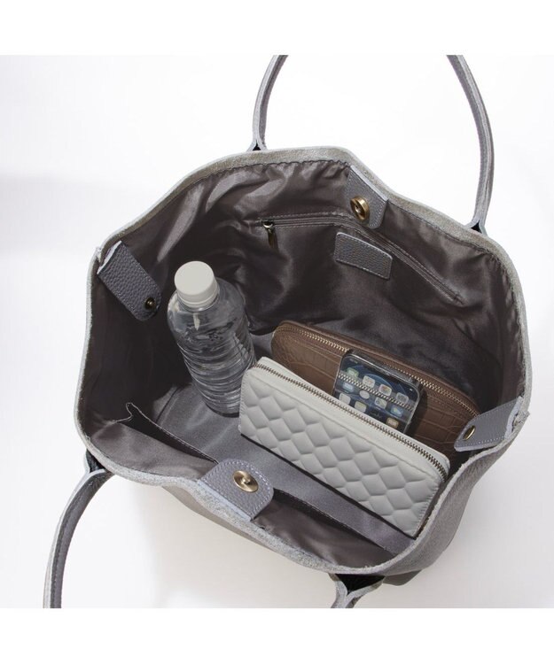 UNBILLION ペルケ perche / 牛革ドット刺繍トートバッグ GY