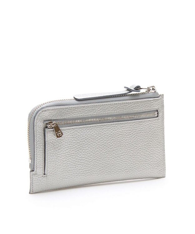 A.D.M.J. 【牛革】スワロフスキー・クリスタル付オーガナイザーパース プラチナ