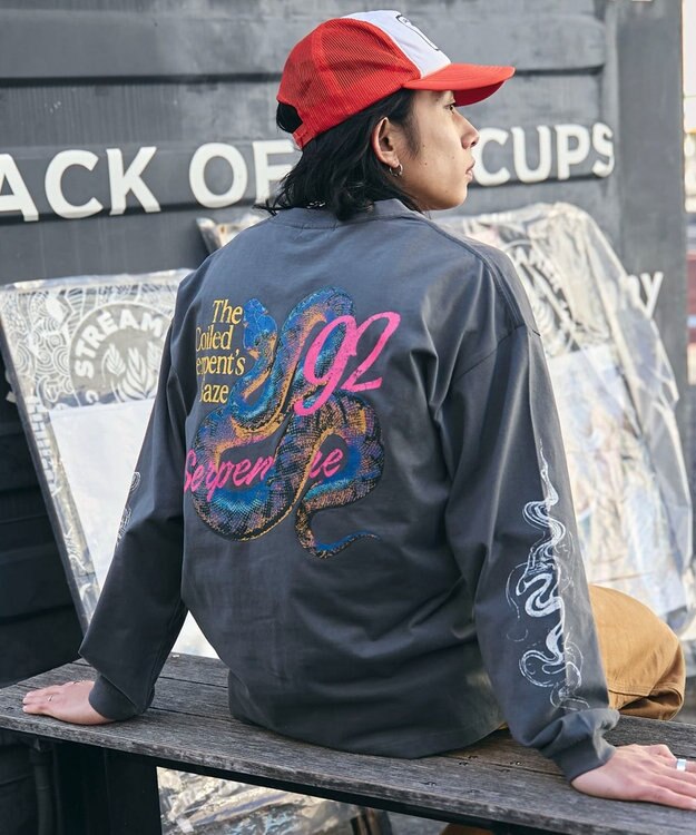 WEGO 【ユニセックス着用ITEM/MLサイズ展開】ヴィンテージライクグラフィックT（LS） 柄4