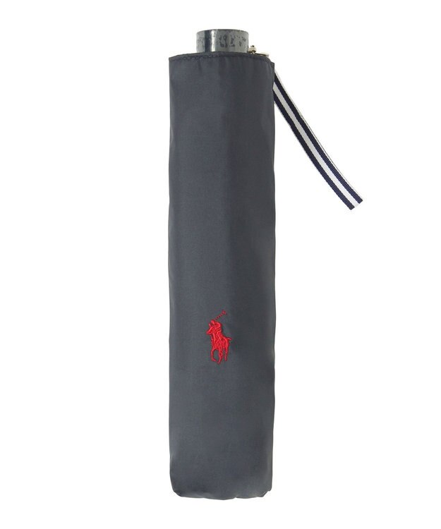 MOONBAT 【遮熱・遮光】POLO RALPH LAUREN(ポロ ラルフローレン)無地 PP刺繍 晴雨兼用 雨傘 折りたたみ傘 簡単開閉 ネイビーブルー