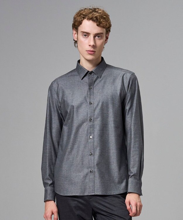 JOSEPH HOMME 新素材【ストレッチ】コンフォートクリアジャージー　長袖レギュラーカラーシャツ グレー系
