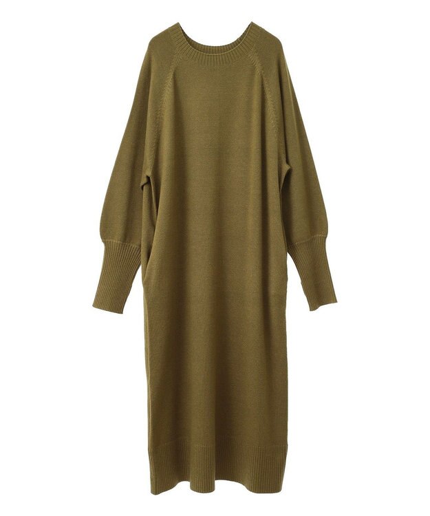 CRAFT STANDARD BOUTIQUE 洗える/とてもちニットワンピース Khaki