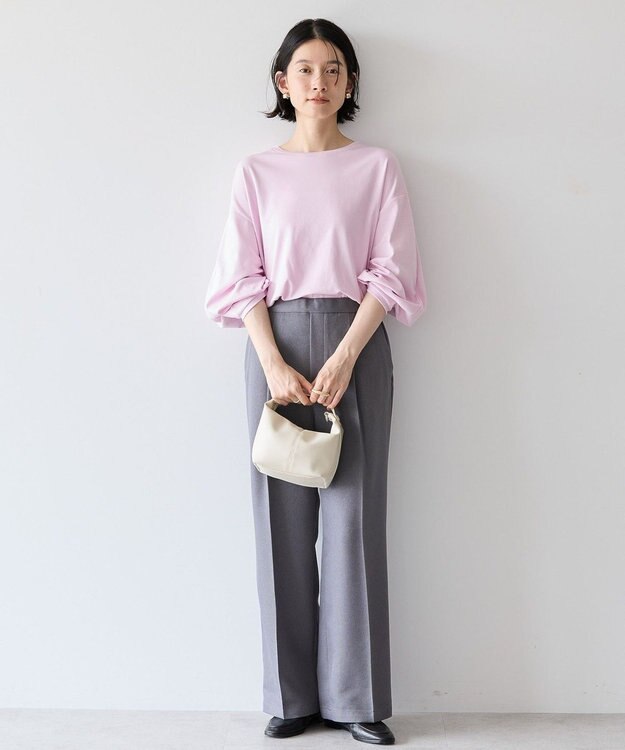 AMERICAN HOLIC 接触冷感7分袖タックスリーブカットプルオーバー Pink