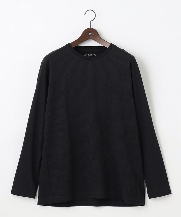JOSEPH ABBOUD 【オーガニックコットン使用・好評につき長袖登場！】JOE COTTONサッカーTシャツ ブラック系