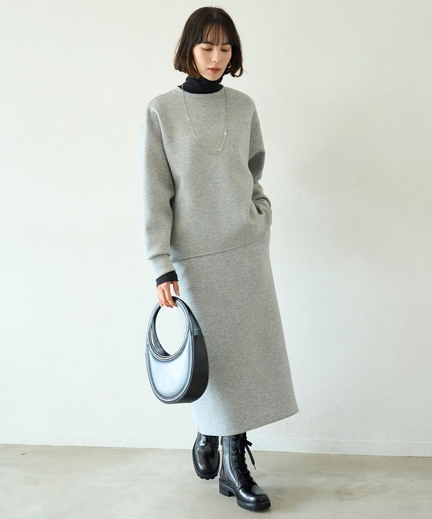 UNFILO L BEAUTY FORM JERSEY バックフォルム プルオーバー グレー