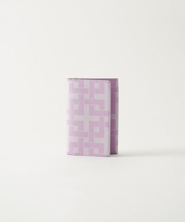 MIYABIYA La quoh with kirakaracho 角つなぎ プリントレザー 名刺入れ 撫子色（ライラック）
