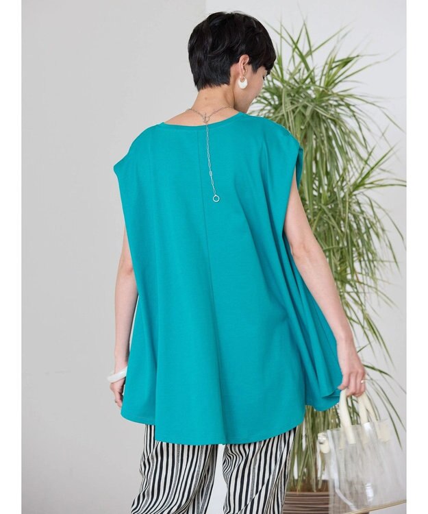 AMERICAN HOLIC 接触冷感フレンチスリーブカットチュニック Turquoise Blue